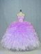Multi-color Ball Gowns Beading and Ruffles Vestidos de Quinceanera Lace Up Organza Sleeveless Floor Length