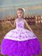 Trendy Floor Length Ball Gowns Sleeveless Lavender Pageant Gowns For Girls Lace Up