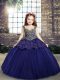 Perfect Floor Length Ball Gowns Sleeveless Purple Child Pageant Dress Lace Up