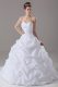 Dynamic White Ball Gowns Sweetheart Sleeveless Taffeta Brush Train Lace Up Pick Ups Wedding Gown