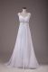 Designer White Lace Up Wedding Dresses Beading Sleeveless Brush Train
