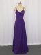 Exquisite Purple Straps Neckline Ruching Casual Dresses Sleeveless Zipper