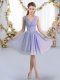 On Sale Beading Bridesmaid Dress Lavender Zipper Sleeveless Knee Length