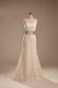 Smart White Lace Backless Wedding Dresses Sleeveless Brush Train Lace and Belt