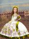 Hot Selling White Lace Up Pageant Gowns For Girls Embroidery Sleeveless Floor Length