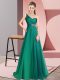 Vintage Sleeveless Beading Criss Cross Prom Evening Gown with Turquoise Brush Train