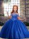 Sleeveless Lace Up Floor Length Beading and Ruffles Pageant Dress