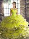 Vintage Sleeveless Beading and Ruffled Layers Lace Up Ball Gown Prom Dress