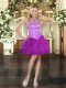 Fancy Purple Sleeveless Tulle Lace Up Dress for Prom for Prom and Party
