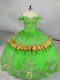 Low Price Ball Gowns Quinceanera Dresses Green Off The Shoulder Satin Sleeveless Floor Length Lace Up