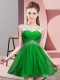 Beautiful Green Sleeveless Mini Length Beading and Ruching Backless Prom Evening Gown