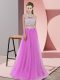Dynamic Lilac Halter Top Neckline Lace Quinceanera Court of Honor Dress Sleeveless Zipper