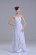 Great White Sleeveless Chiffon Sweep Train Lace Up Wedding Gowns for Wedding Party