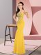 Smart Gold Column/Sheath Sweetheart Sleeveless Chiffon Floor Length Zipper Beading Prom Dresses