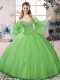 Tulle Long Sleeves Floor Length Sweet 16 Dress and Beading