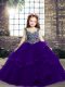 Simple Purple Sleeveless Tulle Lace Up Evening Gowns for Party and Wedding Party