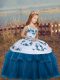Hot Selling Floor Length Ball Gowns Sleeveless Blue Girls Pageant Dresses Lace Up