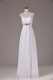 White Empire Strapless Sleeveless Chiffon Floor Length Lace Up Beading Wedding Dress