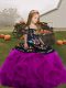 Custom Made Fuchsia Ball Gowns Straps Sleeveless Tulle High Low Lace Up Embroidery and Ruffles Pageant Gowns For Girls