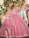 Hot Sale Sweetheart Sleeveless Tulle Quinceanera Dresses Appliques Lace Up