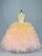 Multi-color Sweetheart Neckline Beading and Ruffles Quinceanera Gowns Sleeveless Lace Up