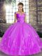 Dramatic Lavender Off The Shoulder Lace Up Beading and Appliques Quinceanera Gown Sleeveless