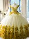 Glorious Scoop Sleeveless Brush Train Zipper Quinceanera Gowns Olive Green Tulle
