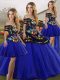 Designer Royal Blue Sleeveless Tulle Lace Up 15 Quinceanera Dress for Military Ball and Sweet 16 and Quinceanera