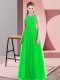 Modern Sleeveless Floor Length Beading Side Zipper Homecoming Dress with Green
