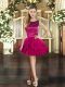 Ball Gowns Party Dress Wholesale Fuchsia Scoop Tulle Sleeveless Mini Length Lace Up