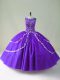 Admirable Purple Ball Gowns Beading and Appliques 15 Quinceanera Dress Zipper Tulle Sleeveless Floor Length