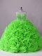 Fine Sweetheart Sleeveless Quinceanera Dresses Brush Train Beading Fabric With Rolling Flowers