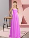 Super Floor Length Lace Up Homecoming Dress Lilac for Prom and Party and Military Ball with Beading
