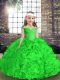 Trendy Green Sleeveless Organza Lace Up Pageant Dress for Teens for Party and Wedding Party