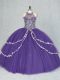 Admirable Purple Sweet 16 Dresses Sweet 16 and Quinceanera with Beading Halter Top Sleeveless Lace Up