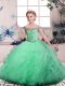 On Sale Beading and Ruffles Little Girls Pageant Dress Apple Green Lace Up Sleeveless Floor Length