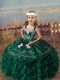 Dark Green Lace Up Little Girls Pageant Dress Embroidery and Ruffled Layers Sleeveless Floor Length