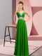 Green Mother Of The Bride Dress Prom and Party with Beading V-neck Sleeveless Lace Up