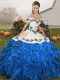 Elegant Off The Shoulder Sleeveless Organza 15th Birthday Dress Embroidery and Ruffles Lace Up