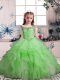 Ball Gowns Little Girl Pageant Dress Scoop Organza Sleeveless Floor Length Lace Up