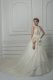 Excellent Organza Sleeveless Wedding Gown Court Train and Beading and Lace and Hand Made Flower