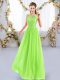 Chiffon Sleeveless Floor Length Court Dresses for Sweet 16 and Lace