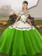 Organza Sleeveless Floor Length Quinceanera Dress and Embroidery