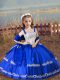 Excellent Floor Length Lace Up Kids Formal Wear Royal Blue for Wedding Party with Beading and Embroidery