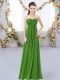 Modern Green Sleeveless Chiffon Zipper Bridesmaid Dresses for Wedding Party