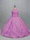 Lilac Scoop Neckline Embroidery Sweet 16 Quinceanera Dress Sleeveless Lace Up