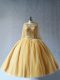 New Arrival Gold Scoop Lace Up Beading 15 Quinceanera Dress Sleeveless