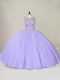 Top Selling Tulle Sleeveless Floor Length Ball Gown Prom Dress and Beading