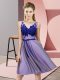 Colorful Lavender Lace Up Wedding Party Dress Appliques Sleeveless Knee Length