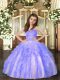 Lavender Straps Lace Up Ruffles Little Girl Pageant Dress Sleeveless